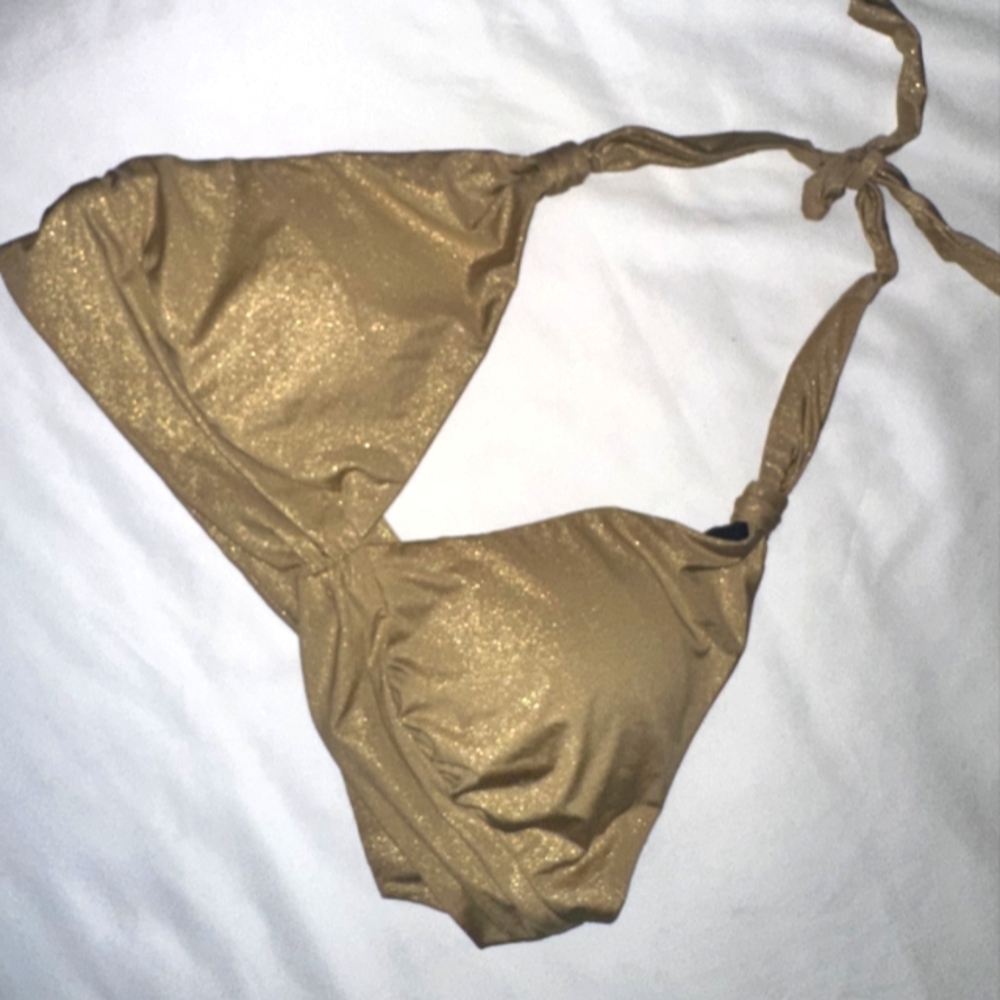 Gold Shimmer Bikini Top